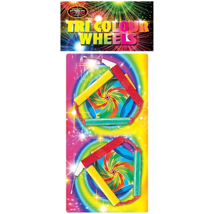 Tri Colour Wheels - 2pces